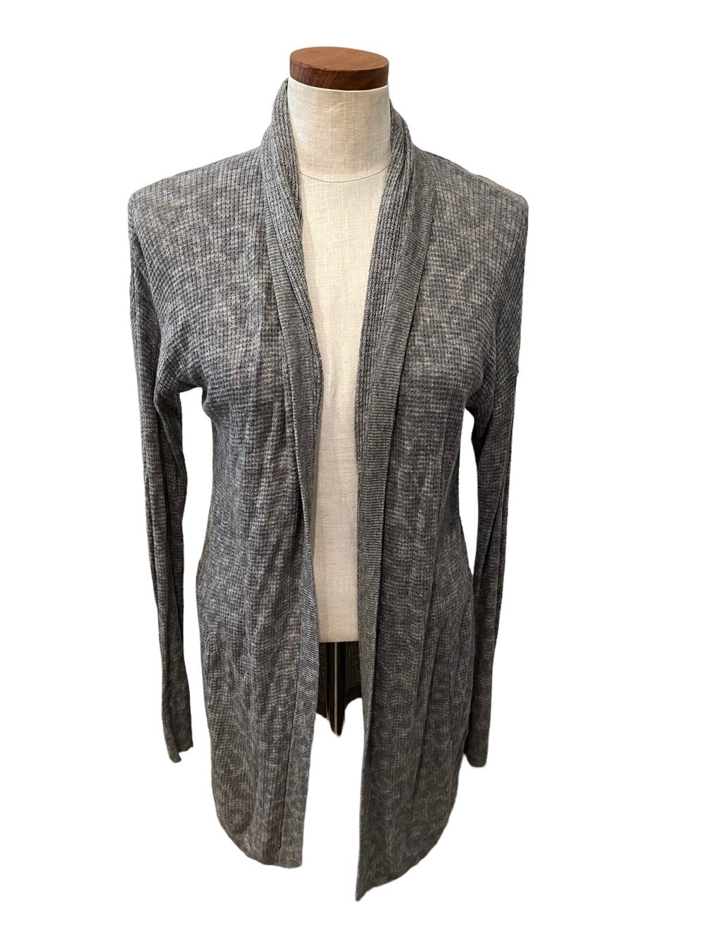 Rebecca Taylor animal print duster cardigan sweater gray S